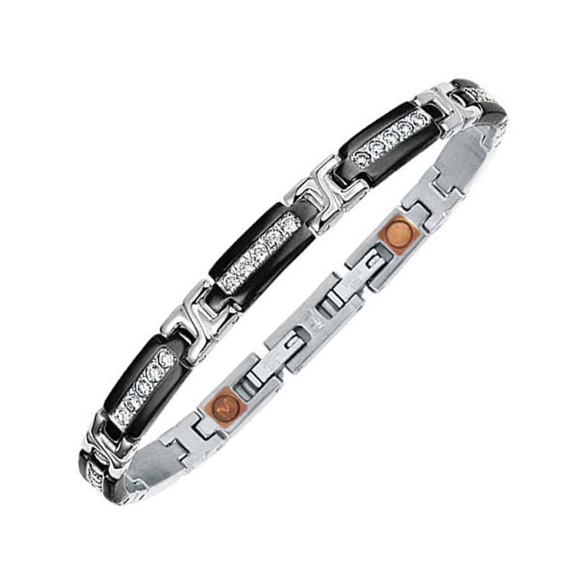 Armband Schwarz mit Zirkonia silber