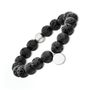 Bracelet magnétique en perles de lave noires