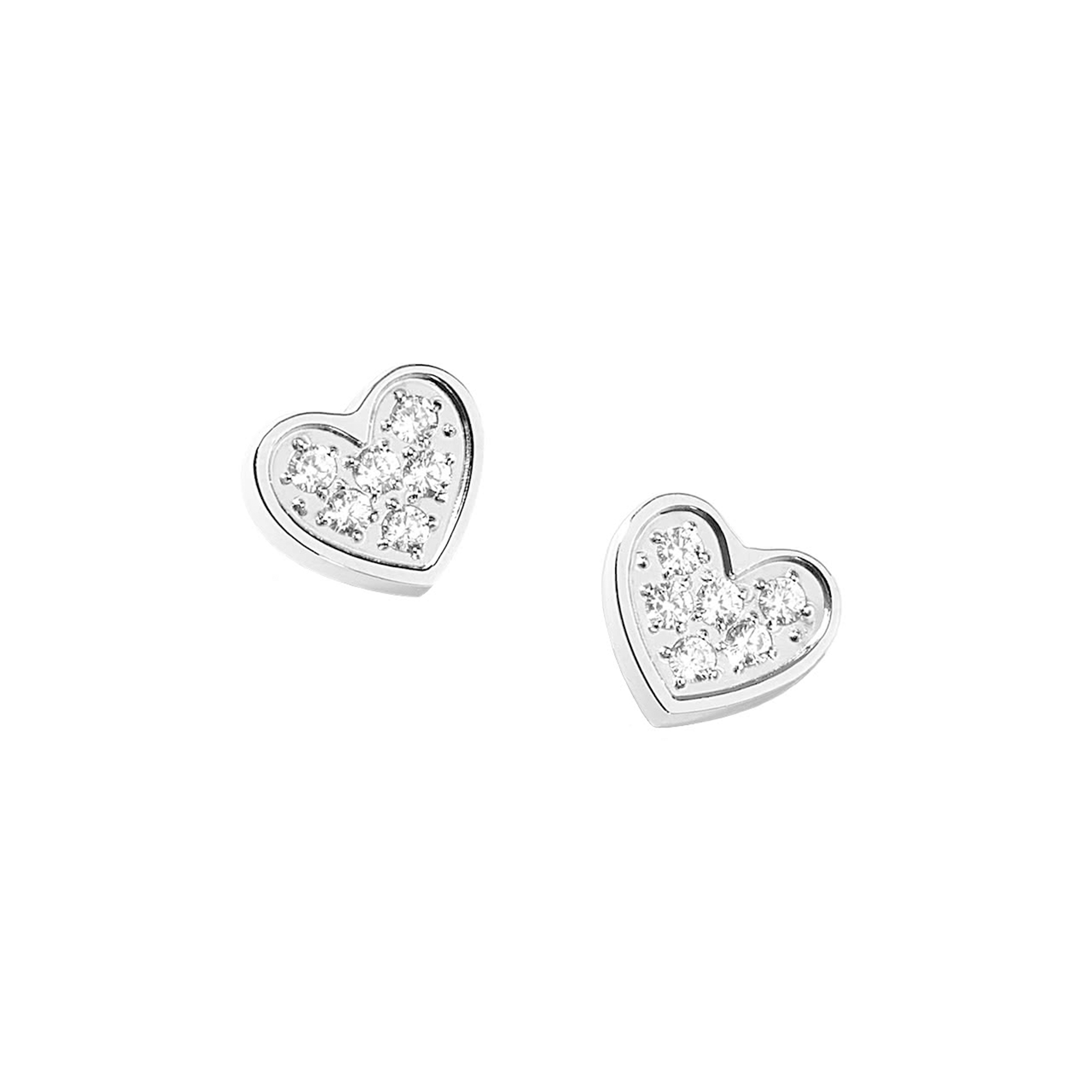 Boucles d'oreilles magnétiques en forme de cœur, argent