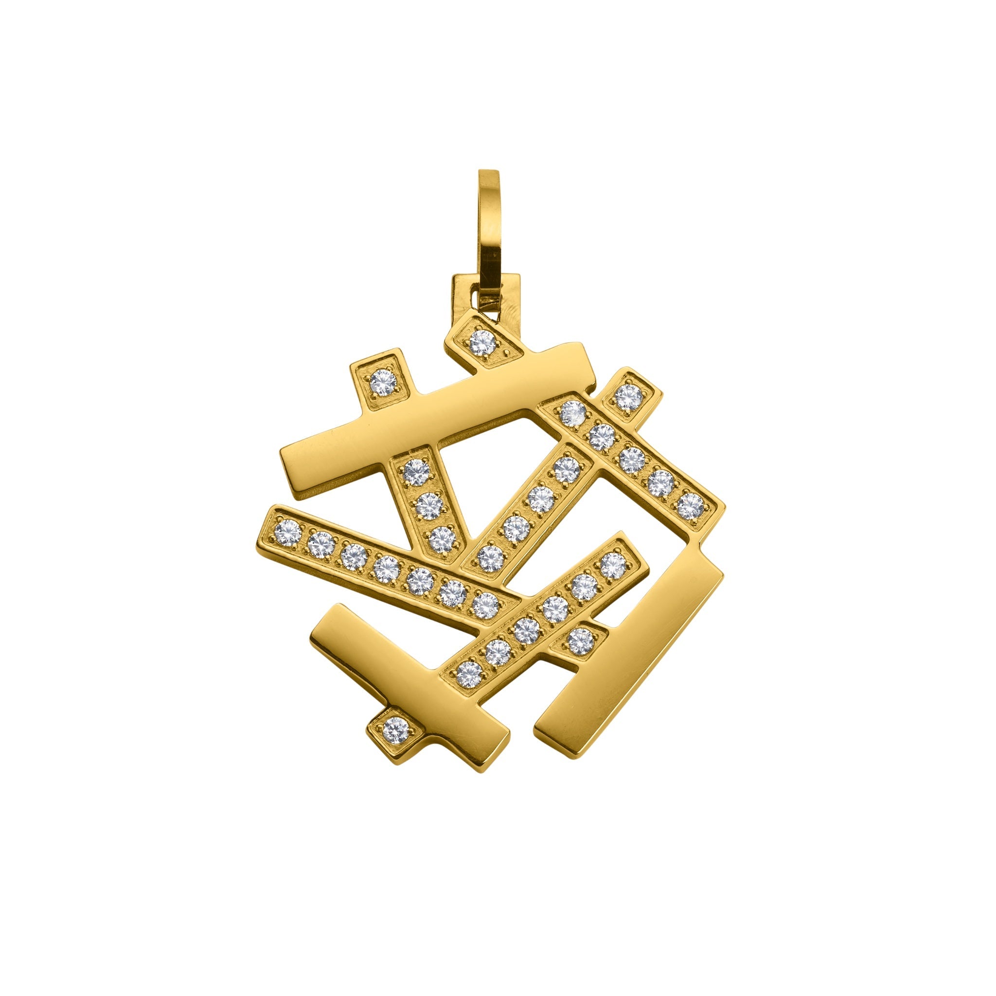 Pendentif géométrique scintillant – Or
