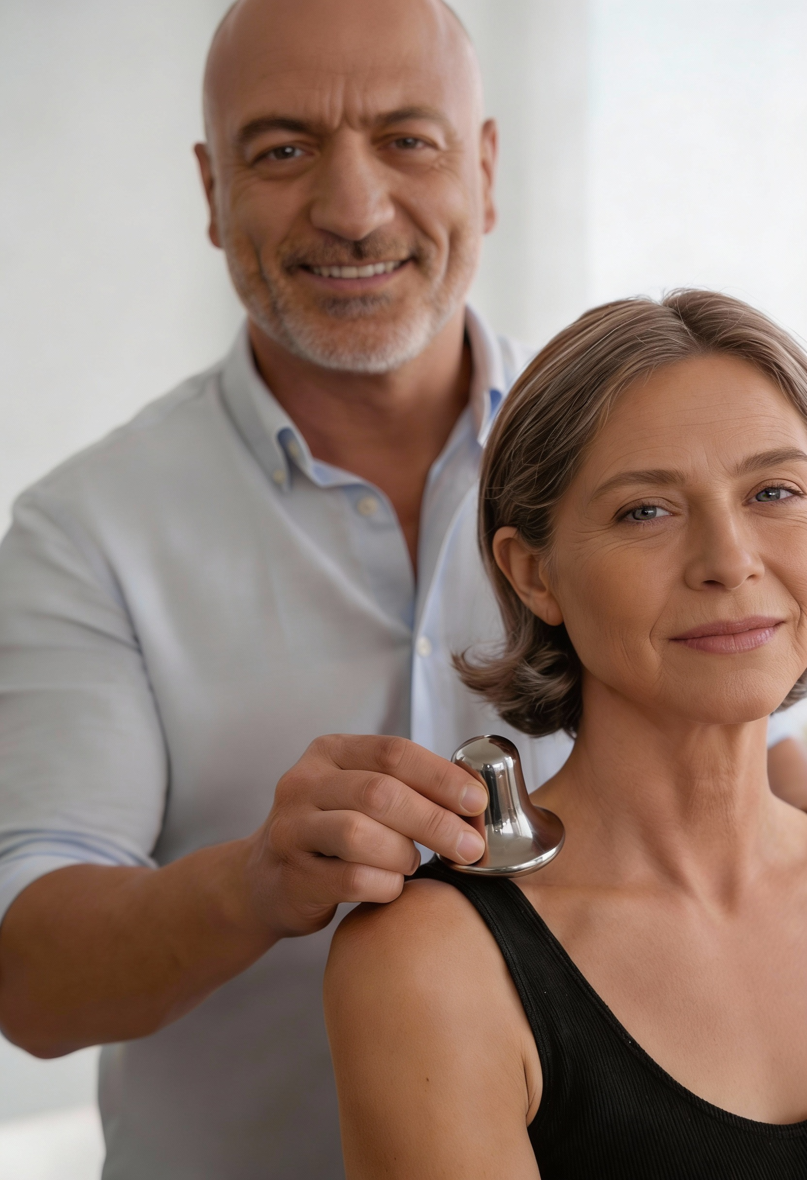 Aimant de massage argenté