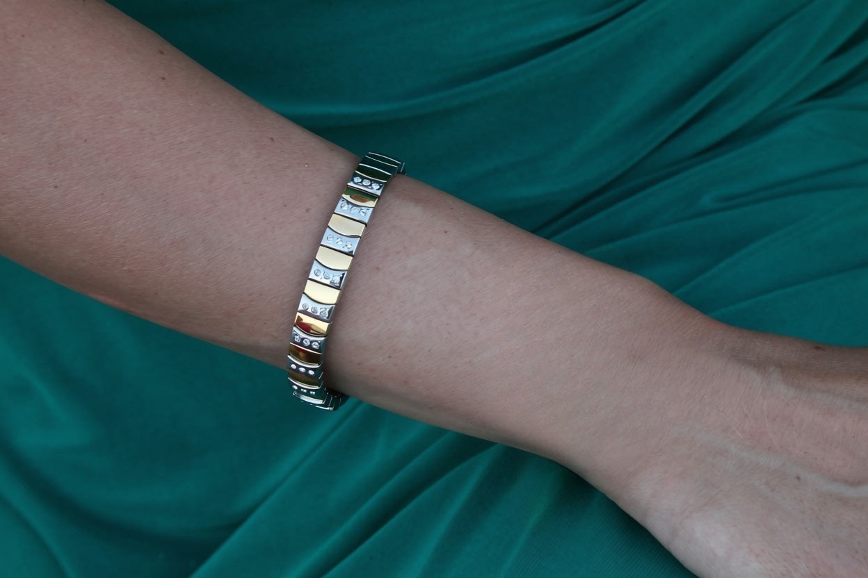 Flexi-Armband Bicolor-Design Zirkonia